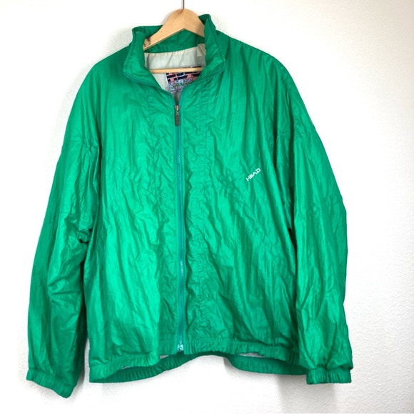 Head Other - Vintage 80's Head Windbreaker Green Mens XL Sportswear Retro